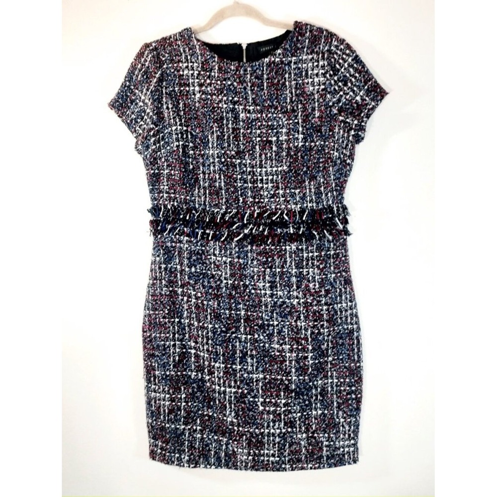 Forest Lily Multi-Tweed Fringe Sheath Dress